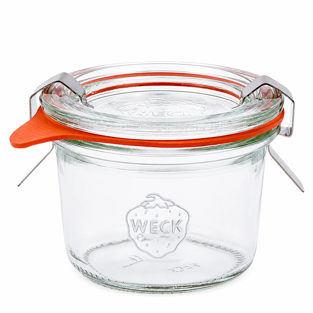 80 ml Briller komplet WECK RR60 80 ml WECK RR60 murerbalje med glaslåg og gummiring til konservering og opbevaring