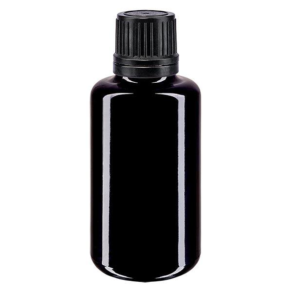 Apoteksflaske viol. 30ml dryp v. Pr. 1mm sort OV Apoteksflaske viol. 30ml dryp v. Pr. 1mm sort OV