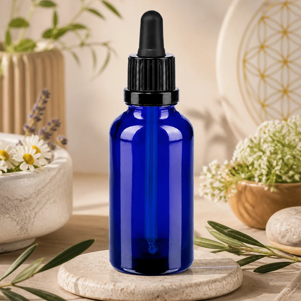 Kompakt 30 ml glasflaske med BlueLine UT18/30-pipette til pladsbesparende opbevaring