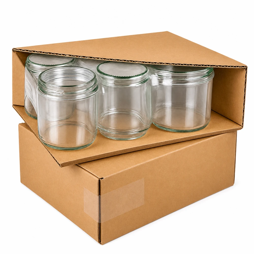230 ml væltet glas + BasicSeal låg Blume mint UNiTWIST 230 ml glas leveres i en papkasse, sikker indpakning af konservesglassene med BasicSeal-låg til forsendelse