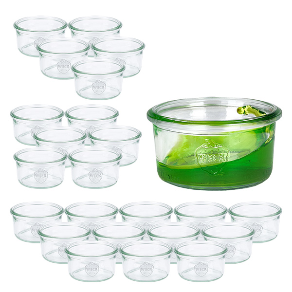 Sæt med 24 Weck-krukker 165 ml Briller Sæt med 24 Weck-krukker 165 ml Briller