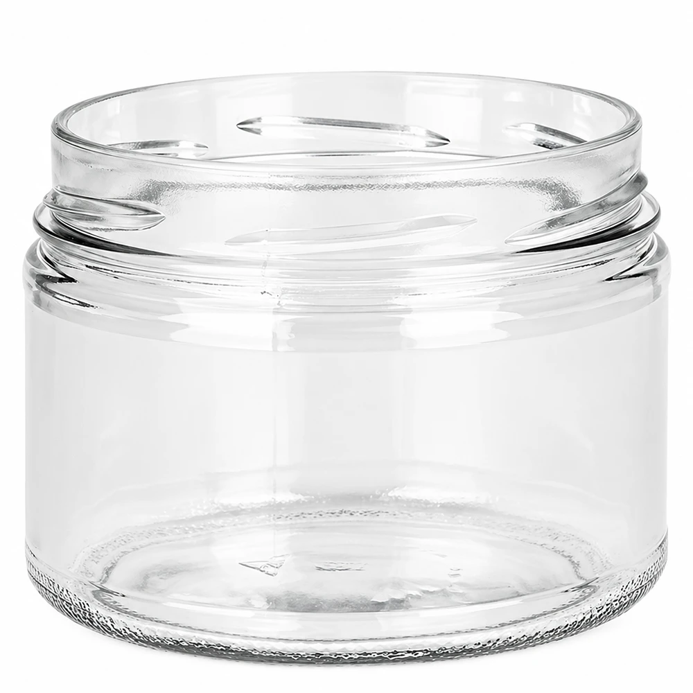 UNiTWIST Runda540 - Briller med en kapacitet på 540 ml TO100 UNiTWIST Runda540 glas 540ml TO100 syltekrukke gennemsigtig tom uden låg Rund krukke til konservering