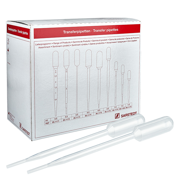 Transferpipette, nominel volumen: 6 ml, (LxB): 152 x 15 mm, materiale: LD-PE, transparent, dråbestørrelse: 40 µl - 55 µl, 400 stk./karton Transferpipette, nominel volumen: 6 ml, (LxB): 152 x 15 mm, materiale: LD-PE, transparent, dråbestørrelse: 40 µl - 55 µl, 400 stk./karton