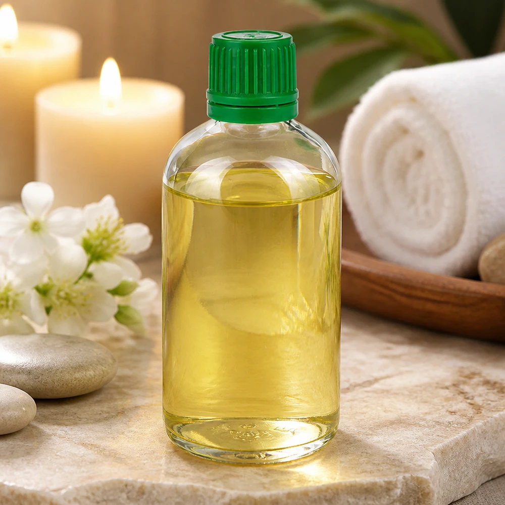 100 ml flaske 11 mm SV grøn OV ClearLine UT18/100 100 ml ClearLine-flaske UT18 med grøn originalprop i wellness-spa-stemning
