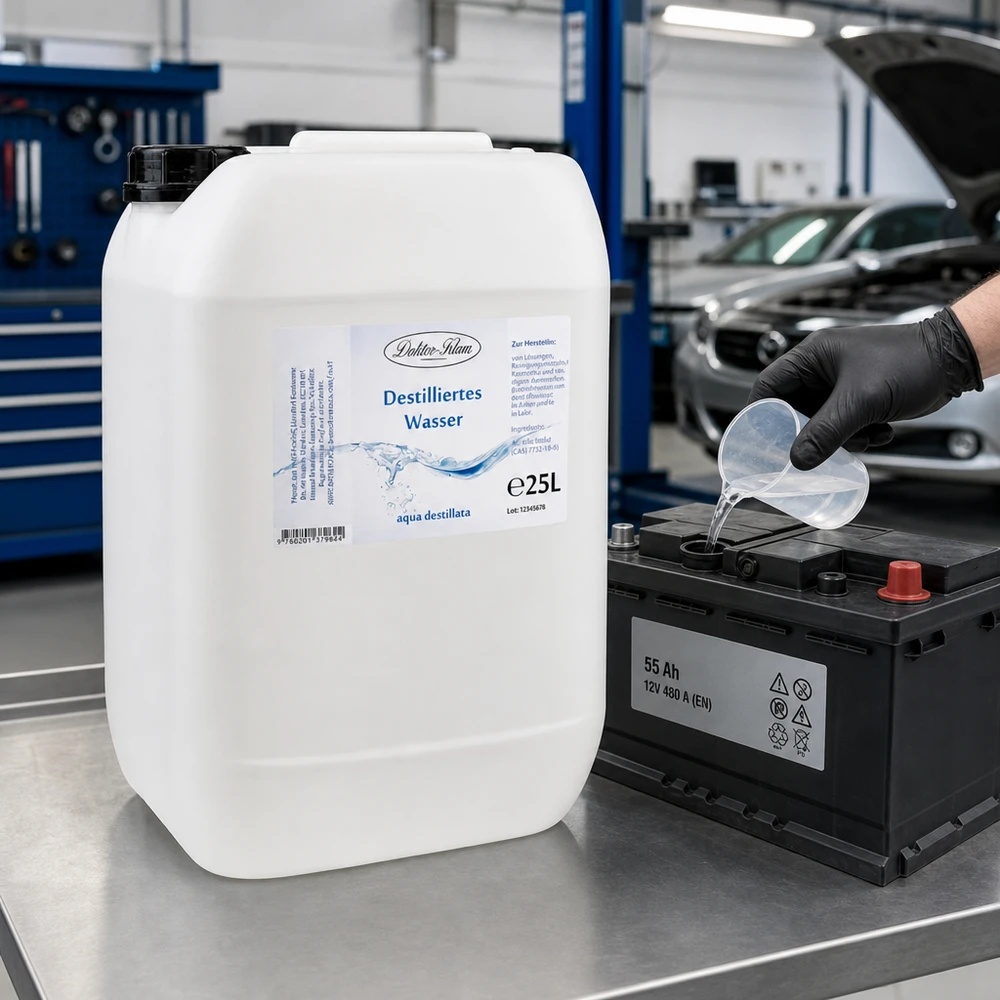 25 liter destilleret vand Doktor-Klaus Doktor-Klaus 25 liter destilleret vand bruges på bilværksteder til batteripleje og vedligeholdelse af køretøjer.