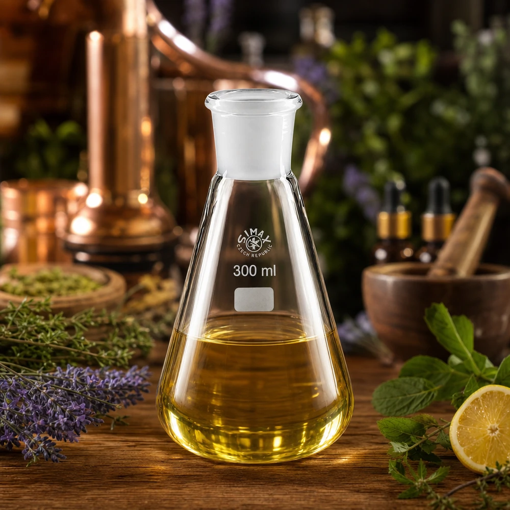 Erlenmeyer-kolbe 300 ml med standard slebet led (29/32) Erlenmeyer-kolbe 300 ml med bred bund og standardbund 29/32 til stabil opbevaring