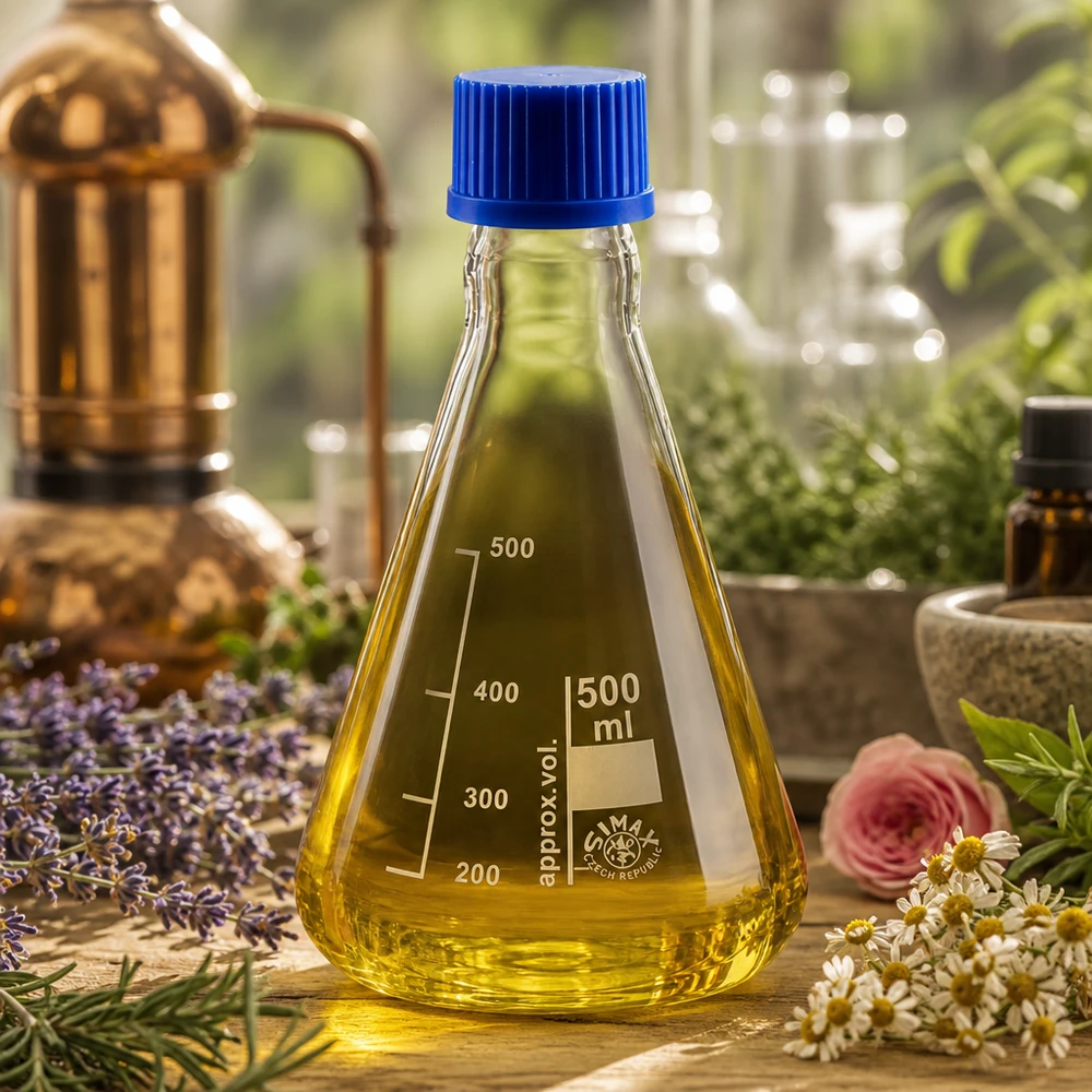 Erlenmeyer-kolbe 500 ml med skruelåg Gennemsigtig glaskolbe 500 ml med konisk design, ideel til kemiske eksperimenter