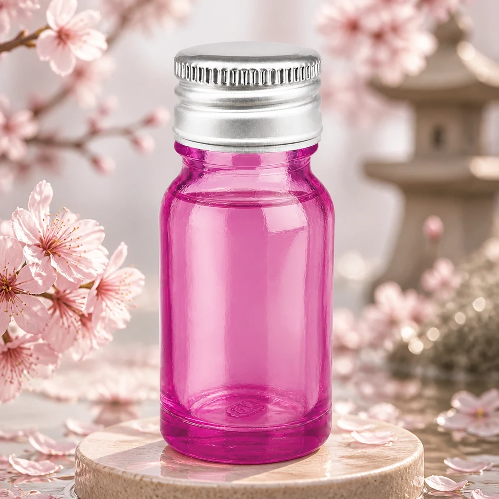 10ml flaske 11mm skruelåg aluminium-sølv standard PurpleLine.UT18/10 10 ml lilla glasflaske med 11 mm SV aluminium-sølvhætte til essenser og olier