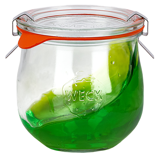 Sæt med 24 Weck-krukker 370 ml tulipankrukke med 24 glaslåg Sæt med 24 Weck-krukker 370 ml tulipankrukke med 24 glaslåg