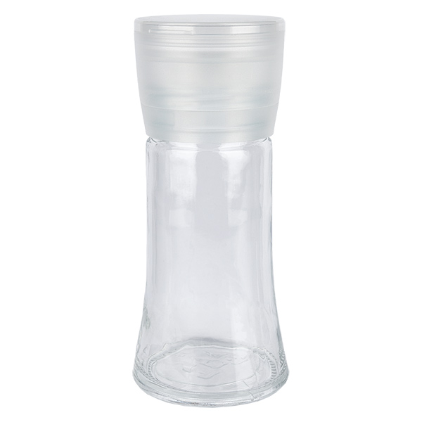 Krydderikrukke i klart glas, 95 ml, med kværn, keramisk, gennemsigtig Krydderikrukke i klart glas, 95 ml, med kværn, keramisk, gennemsigtig