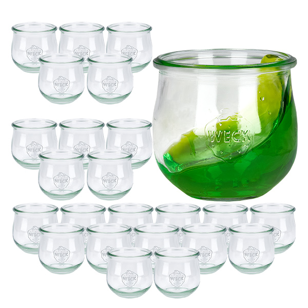 Sæt med 24 Weck-krukker 370 ml tulipankrukke Sæt med 24 Weck-krukker 370 ml tulipankrukke