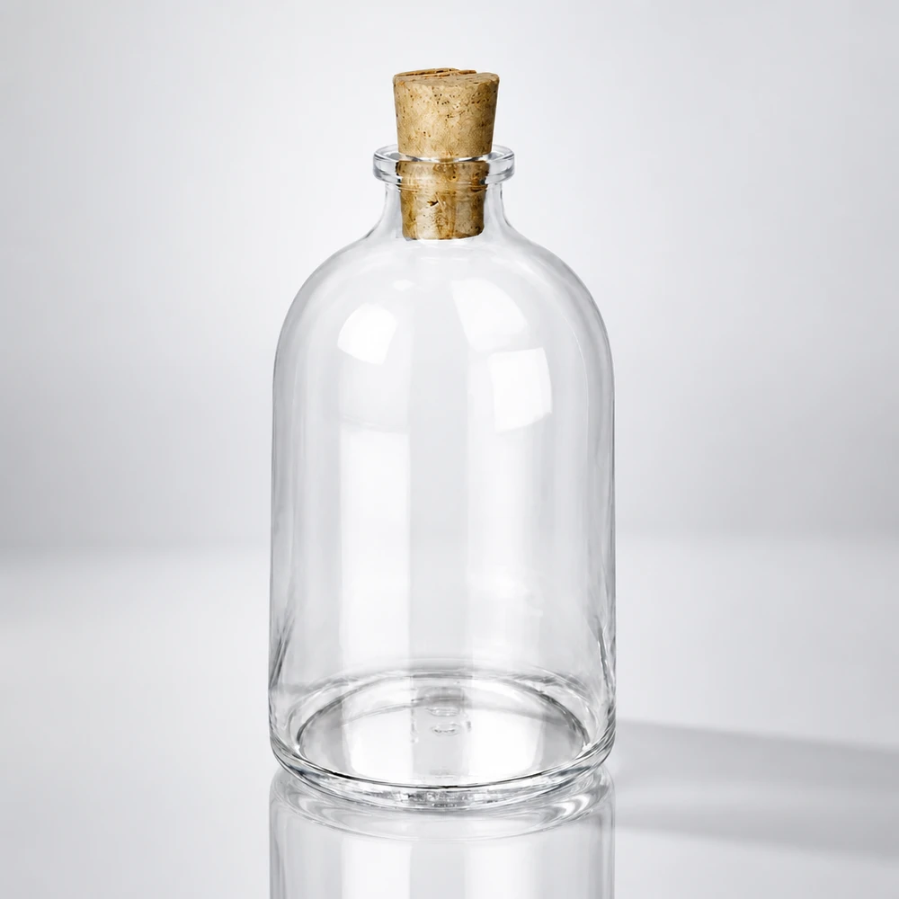 Flaske i klart glas 100 ml med kork 11/14 mm Vintage Glasflasche 100ml mit Korkstopfen 11/14mm für Deko und Aufbewahrung