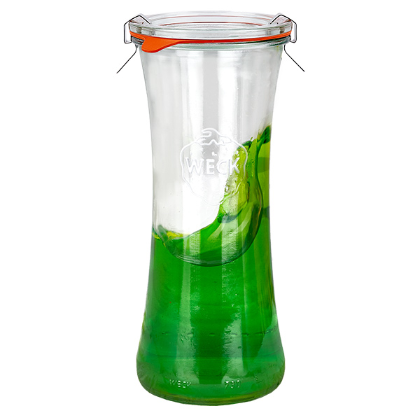 Sæt med 6 Weck-krukker 700 ml delikatessekrukke med glaslåg Sæt med 6 Weck-krukker 700 ml delikatessekrukke med glaslåg