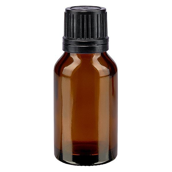 Apoteksflaske brun 30ml dryp v. Pr. 1mm sort OV