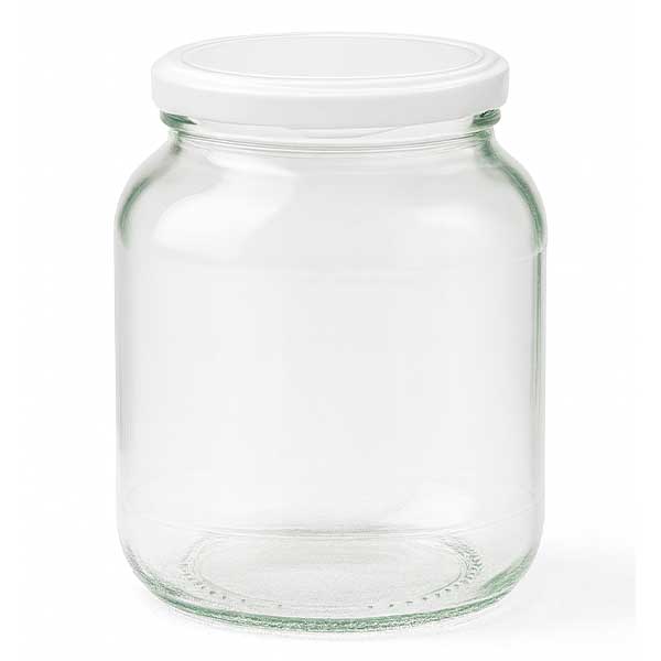 370 ml oval krukke med BasicSeal-låg hvid UNiTWIST