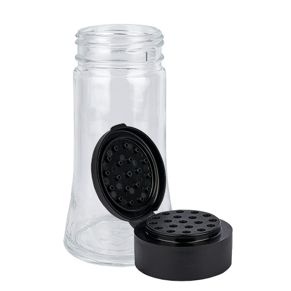 Salt-/krydderikrukke 95 ml med strøer, sort Salt-/krydderikrukke 95 ml med strøer, sort