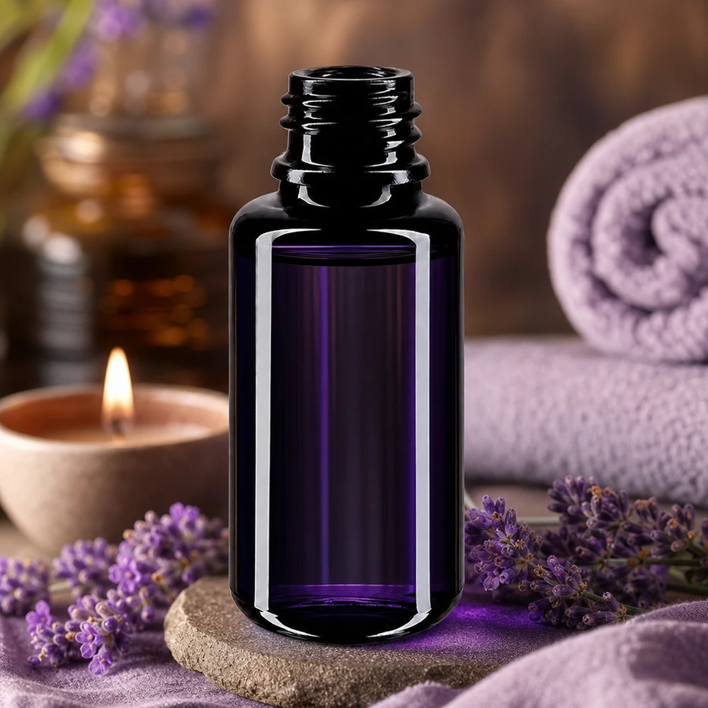 Violet glasflaske 20ml DIN 18 (Mironglas) Premium Miron violet glasflaske 20 ml beskytter ingredienser mod skadeligt lys
