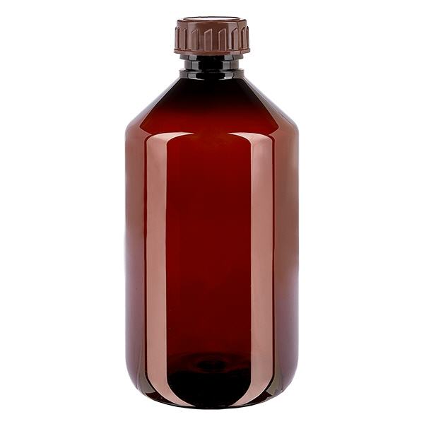 PET-flaske 500 ml med brun hætte Standard PET-flaske 500 ml med brun hætte Standard