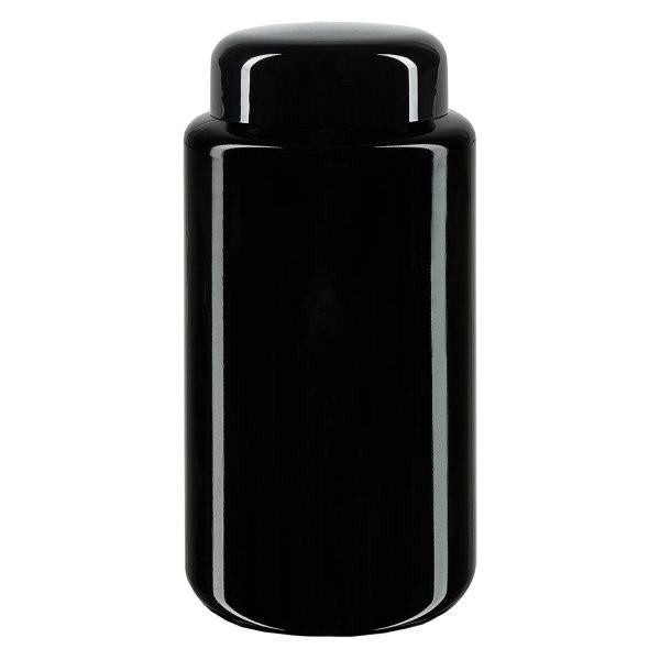 Glas med bred munding, violet glas, 200 ml, med sort låg Glas med bred munding, violet glas, 200 ml, med sort låg