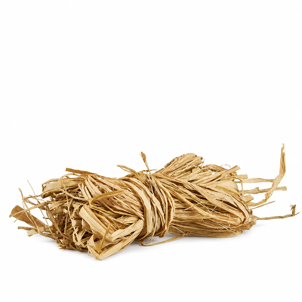 Naturbast til dekoration, 30 g Naturlig raffia til dekoration 30 g naturlige raffiafibre i gylden beige til dekoration og håndværksprojekter