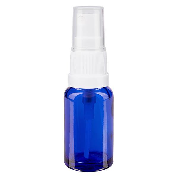 Apoteksflaske blå 10ml spraytop hvid Apoteksflaske blå 10ml spraytop hvid