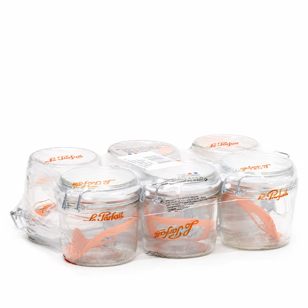 Le Parfait® Familia Wiss 350 g Ø100 mm glas 415 ml Familia Wiss-bægre med 2-delt låg-system fra Le Parfait i et sæt med 6 stk. i plastemballage