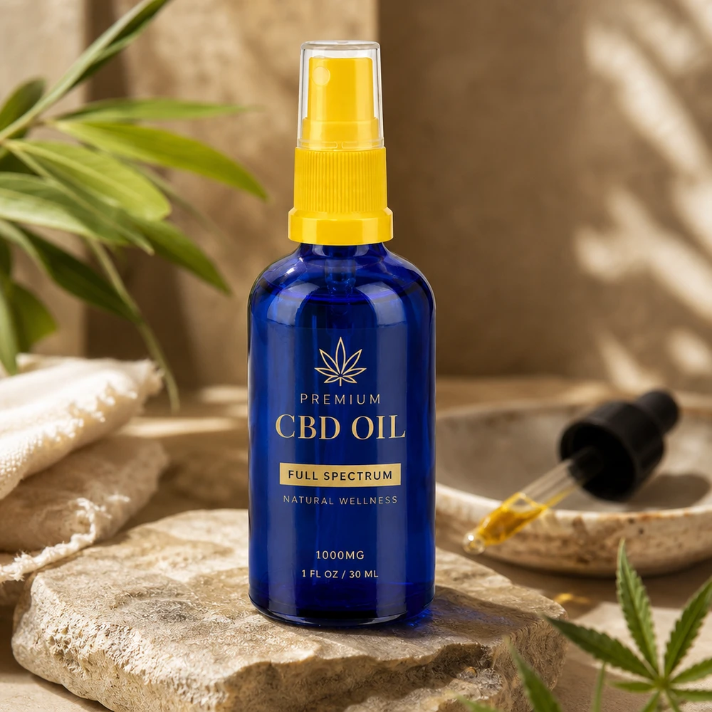 100 ml sprayflaske gul/tr. STD BlueLine UT18/100 Premium glassprayflaske 100 ml med STD-gevind til professionel aromaterapi og wellness