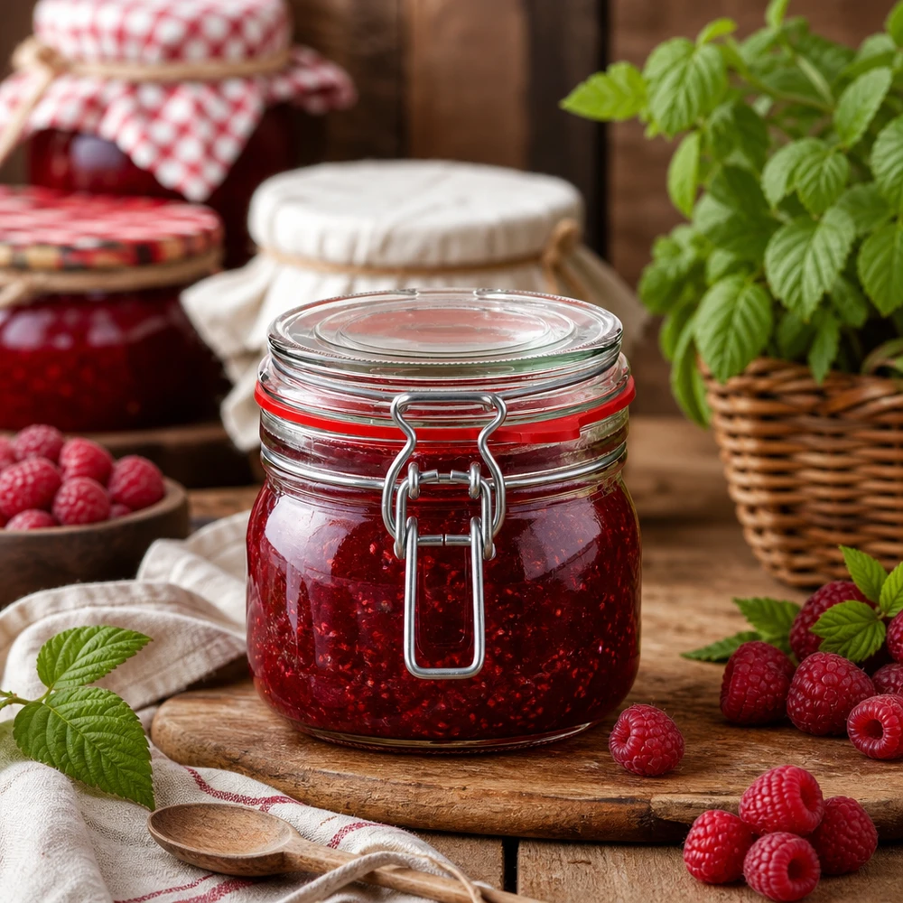 634 ml opbevaringsglas, type G, med bøjlelåg UN.. 634 ml syltetøjsglas med svingbart låg, perfekt til hjemmelavet syltetøj og marmelade