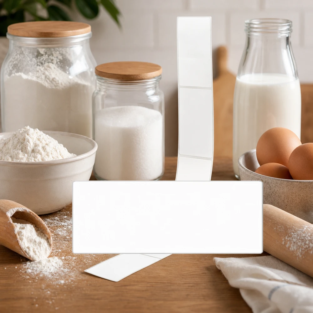 Pakke med 20 etiketter 54 x 154,5 mm til mærkning Beschriftungsetiketten 54x154,5mm für Backzutaten und Küchenorganisation in gemütlicher Landhaus-Küche