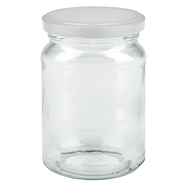 205 ml rund krukke med BasicSeal-låg hvid UNiTWIST