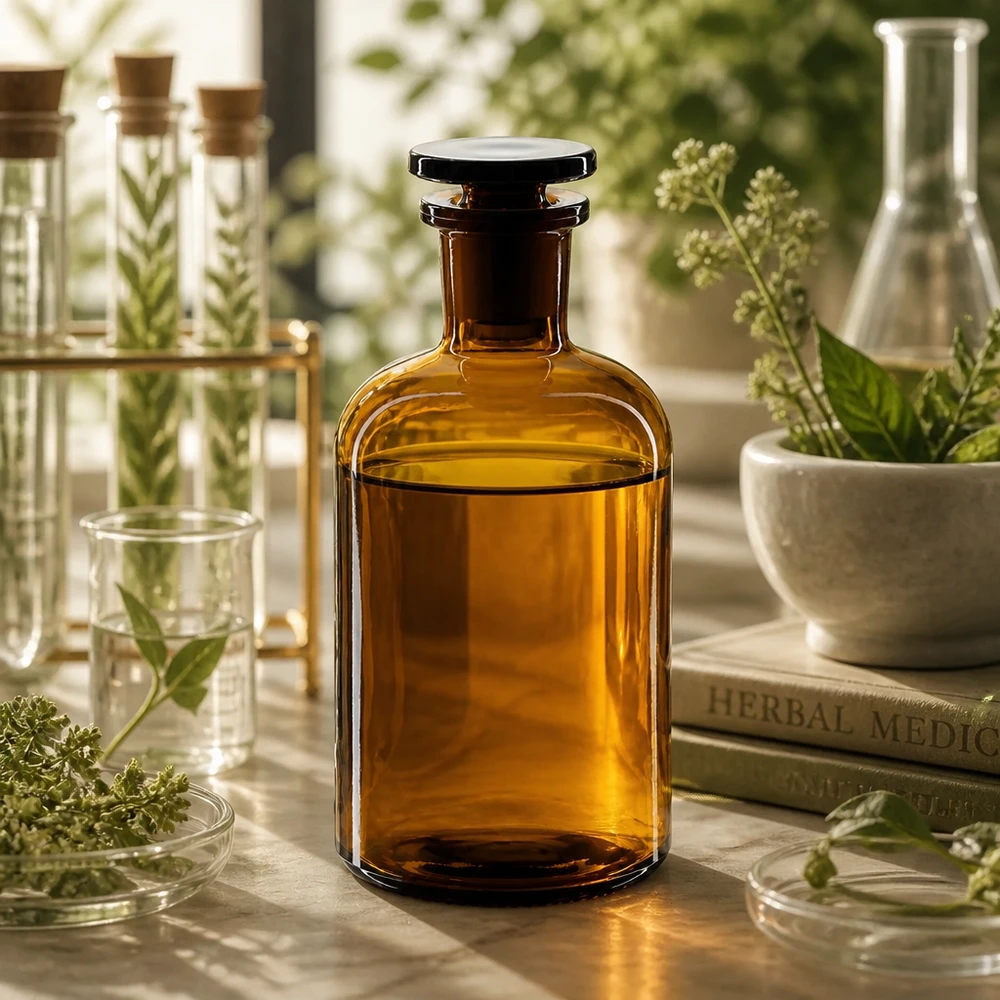 Rund skulderflaske 250 ml brun glasprop med smal hals Laboratorieflaske med smal hals, 250 ml, brun, med glasprop til kemikalier og reagenser