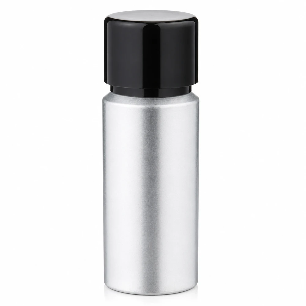 20 ml farvet aluminiumsflaske med skruelåg 20 ml farvet aluminiumsflaske med sort skruelåg - kompakt størrelse til rejser og på farten