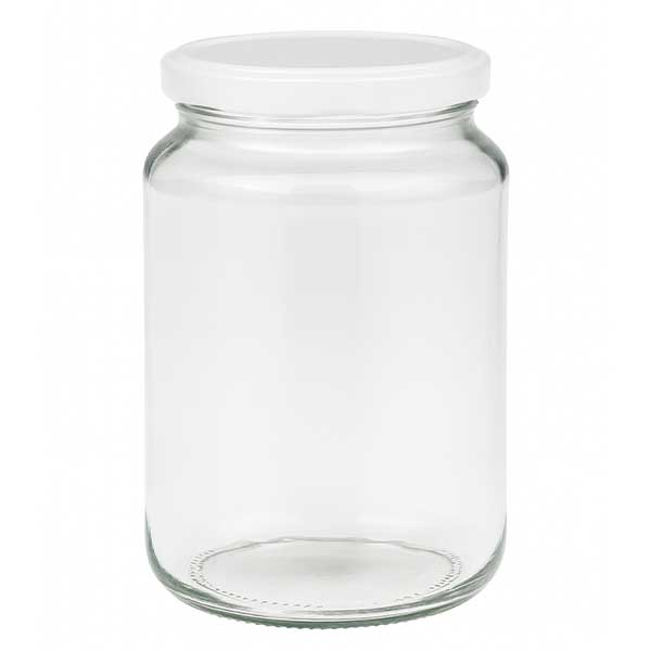 382 ml rund krukke med BasicSeal-låg hvid UNiTWIST