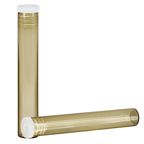 Kuglerør i brunt glas ca. 1,8 g