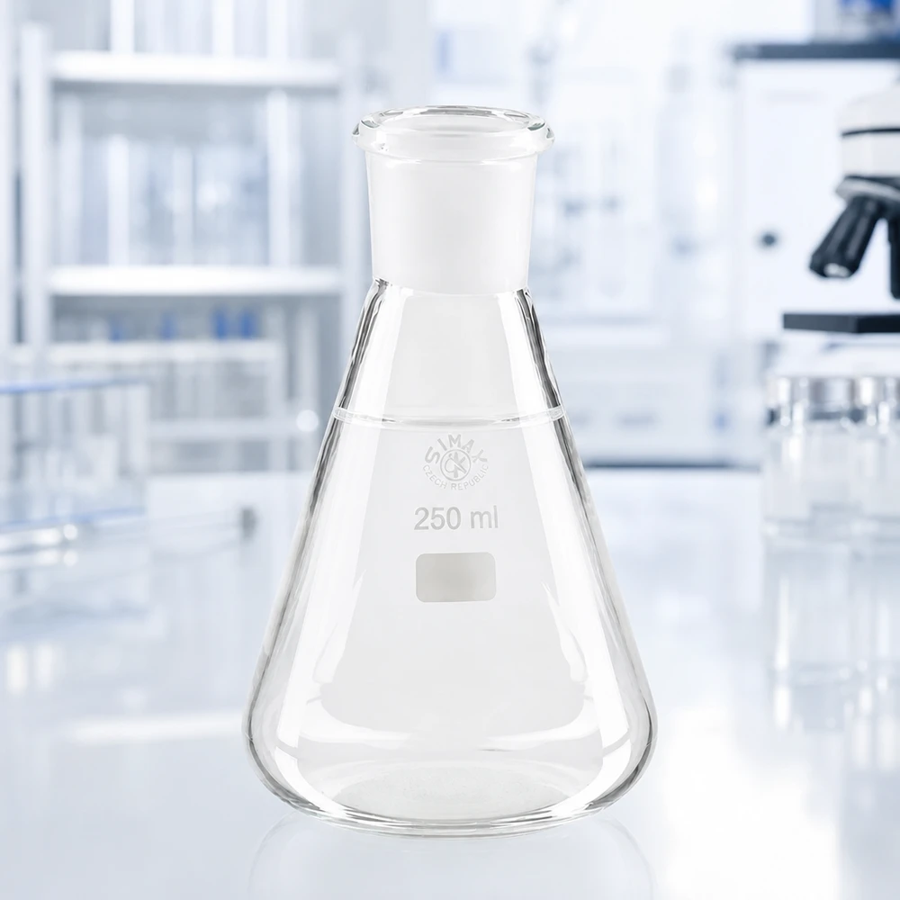Erlenmeyer-kolbe 250 ml med standard slebet led (29/32) Erlenmeyer-kolbe 250 ml med standard slebet led (29/32)