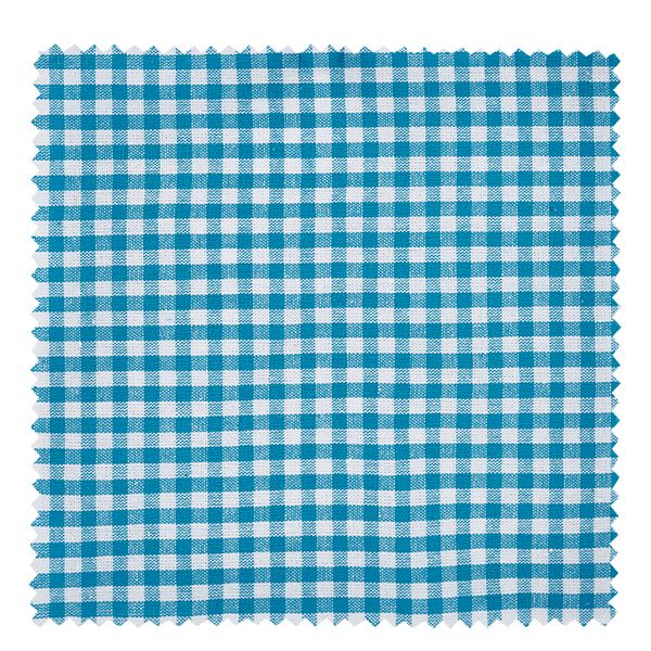 Stofdækkeserviet turkis ternet 150x150mm firkantet Eckiges Stoff Schmuckdeckchen in türkis-weißem Karomuster 15cm für Einmachgläser und Marmeladengläser