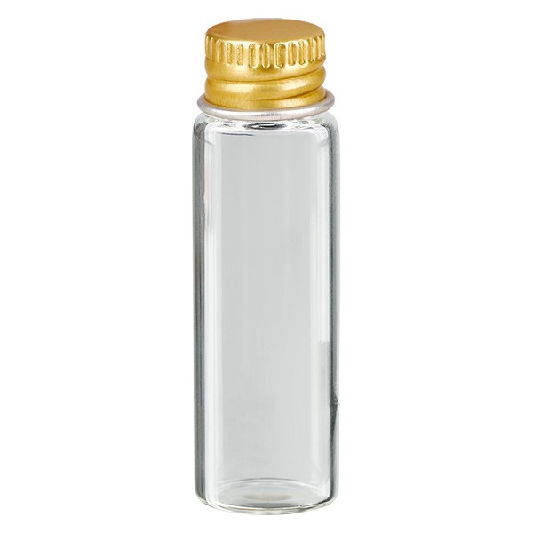 5ml mini glasflaske klar Met.-V. guld UNiTWIST