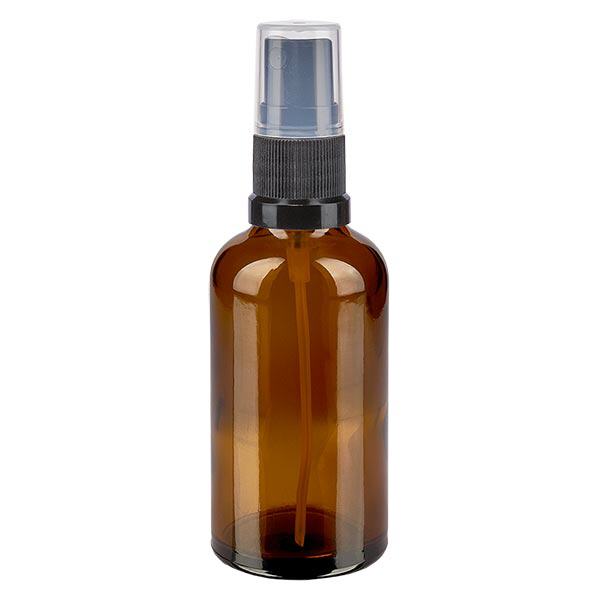 Apotekerflaske brun 50 ml spraytilbehør sort Apotekerflaske brun 50 ml spraytilbehør sort