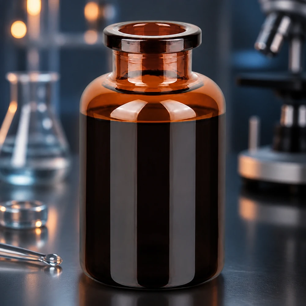 Injektionsflaske af ravfarvet glas 20 ml Hochwertige Injektionsflasche 20ml aus bernsteinfarbenem Borosilikatglas für Injektabilia