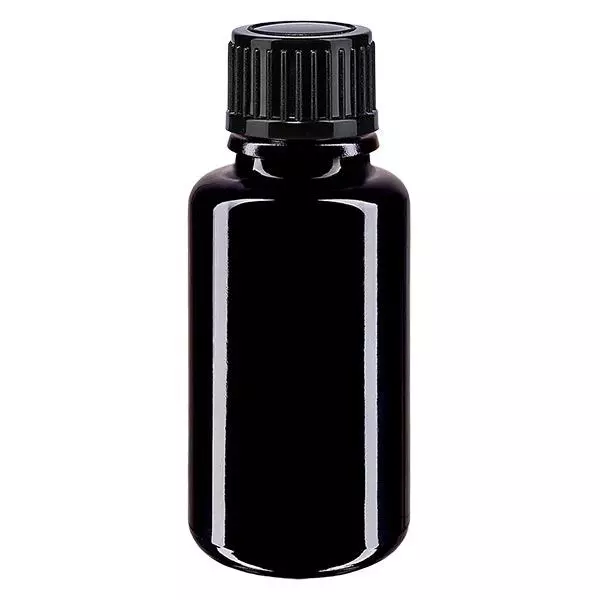 Apoteksflaske viol. 20ml dryp v. 1mm sort pc. Apoteksflaske viol. 20ml dryp v. 1mm sort pc.