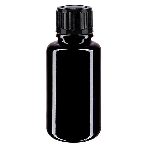 Apoteksflaske viol. 20ml dryp v. 1mm sort pc. Apoteksflaske viol. 20ml dryp v. 1mm sort pc.