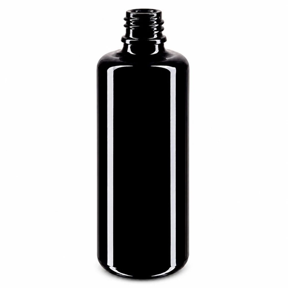 Flaske i violet glas 50 ml DIN 18 (Mironglas) 50 ml Orion-dråbeflaske lavet af violet Miron-glas af høj kvalitet til æteriske olier og tinkturer