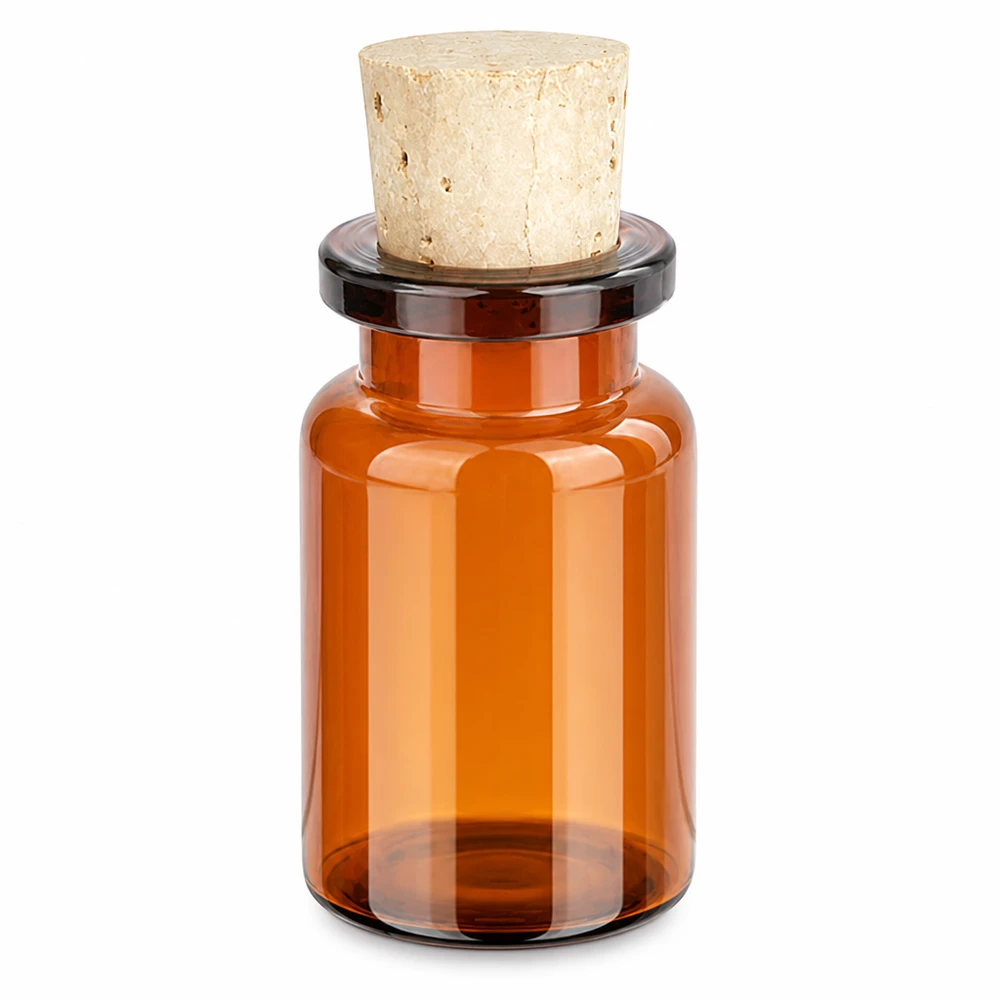 Flaske ravfarvet glas 5ml med kork 11/14mm Lichtschutzflasche Braunglas 5ml mit Korken ideal für Laborproben und Reagenzien