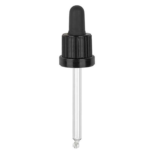 Glasdråbetæller sort/sort 18mm PL78 OVII Glasdråbetæller sort/sort 18mm PL78 OVII