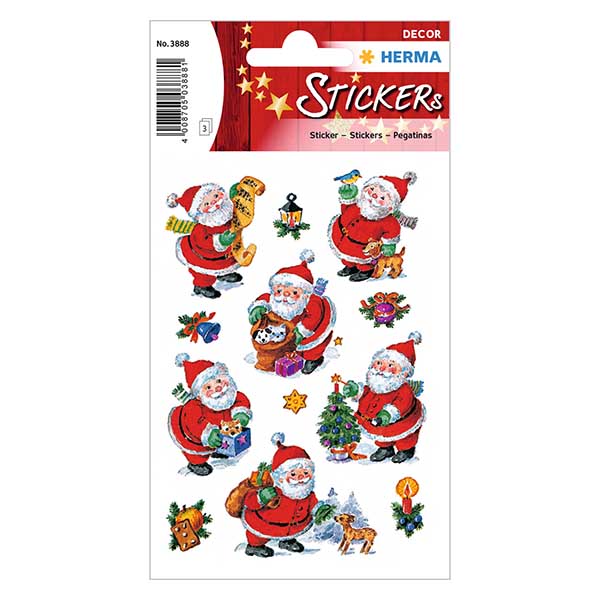 Klistermærker "Father Christmas 2" (36 klistermærker) | 3 ark = 36 papirklistermærker. Klistermærker "Father Christmas 2" (36 klistermærker) | 3 ark = 36 papirklistermærker.