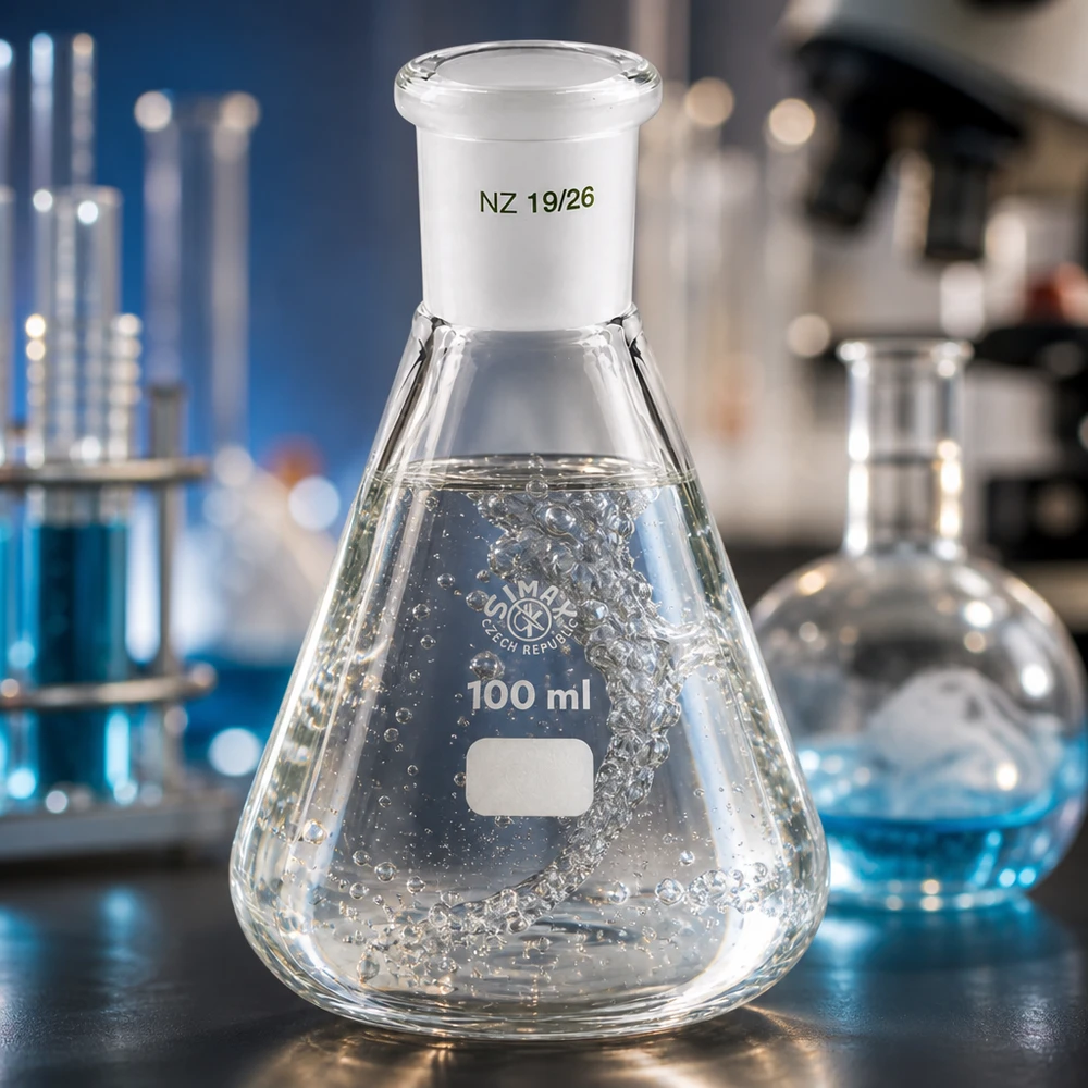 Erlenmeyer-kolbe 100 ml med standard slebet led (19/26) Erlenmeyer-kolbe 100 ml med standard slebet led (19/26)