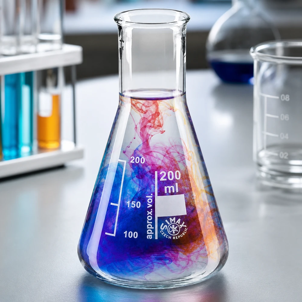 Erlenmeyer-kolbe 200 ml med smal hals Erlenmeyer-kolbe 200 ml med smal hals