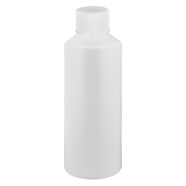 Apoteksflaske HDPE 100ml hvid, med hvid SV