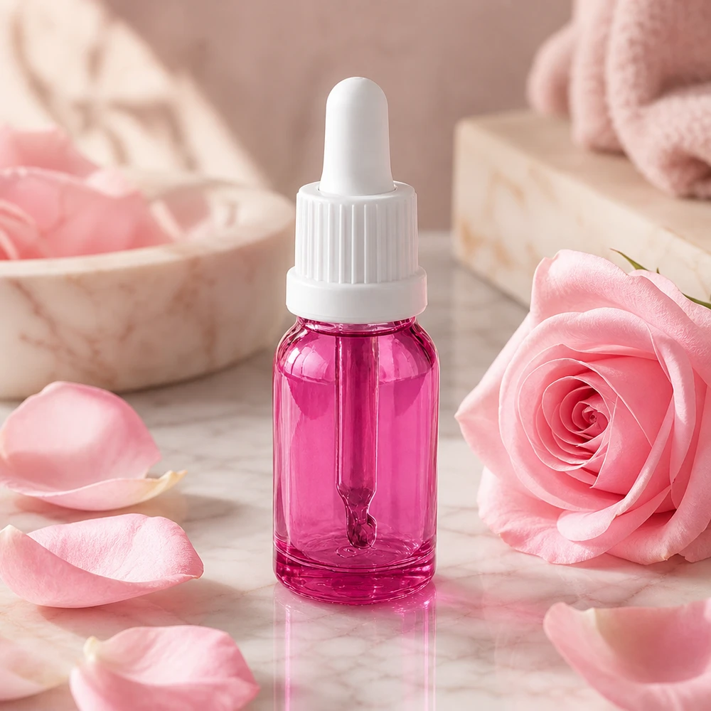 10 ml pipetteflaske hvid Originality skruelåg PurpleLine UT18/10 Kompakt 10 ml dråbeflaske i violet med præcis pipette OV PurpleLine UT18/10