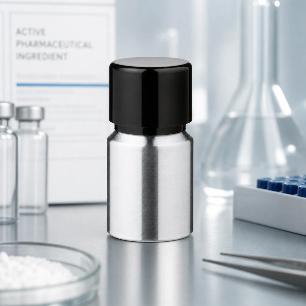 10 ml flaske i poleret aluminium med skruelåg 10 ml aluminiumsflaske af høj kvalitet med børstet overflade og praktisk skruelåg